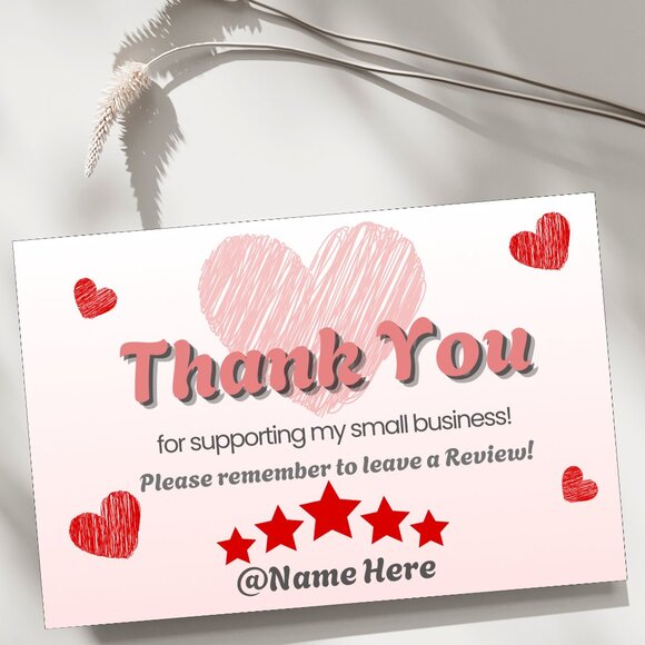 60 Heratsl Thank You Cards 4 x 2.8 - Picture 1 of 7